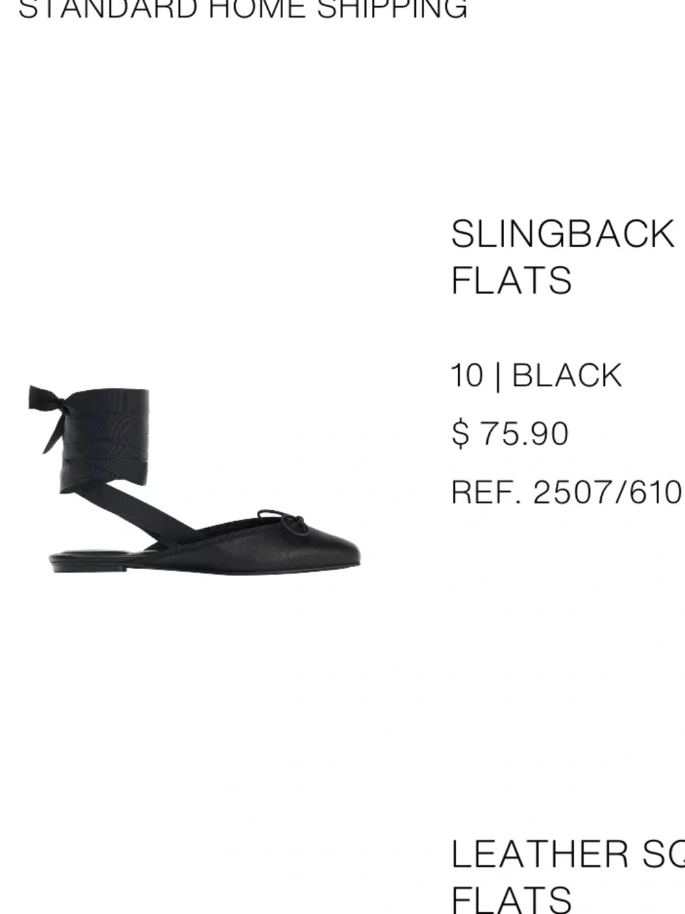 Zara Black Bow-Trim Slide Mules